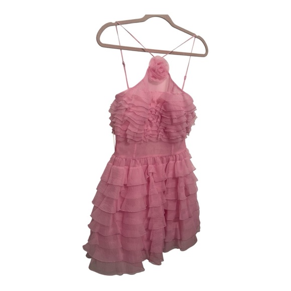 STAUD Pink Ruffled Mini Dress - Picture 7 of 13